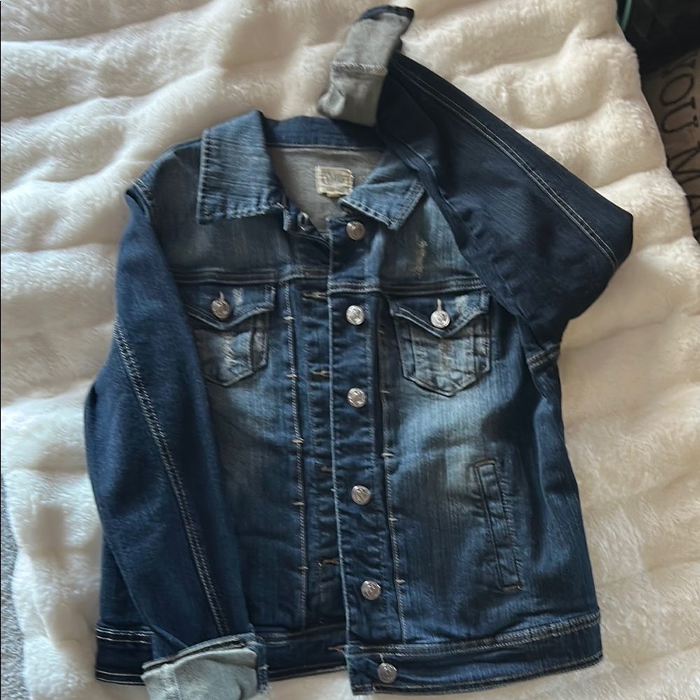 Classic Blue Denim Distressed Jacket